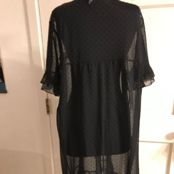 Divided Sheer Black Swiss Dot Dress or Nighty XL - Picture 4 of 7